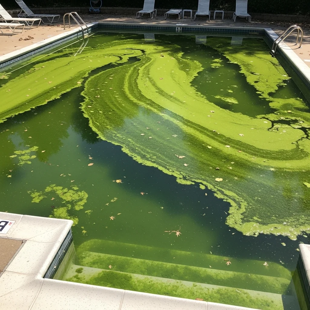 green algae pool in Houston